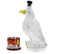 Eagle Crystal Whiskey Decanter, Elegant Liquor Bottle with Air-Tight Stopper, Glass Animal-Shaped Whiskey Bottles, Funny Whisk-ey Decanter, Collectible Novelty Container for Whisk-ey Tasting