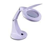 Eagle Desk top Adjustable Magnifier with 4" (100mm) 1.73x (3 Dioptre) Magnifying Glass with LED Light for Reading and Fine Inspection Work