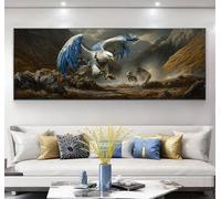 Eagle Diamond Art Kits Adults, 5D Large animal Diamond Painting with Round Drills DIY Full Drill Gem Big Crystal Art Painting Set, Crafts Mosaic Kits for Adults, for Home Wall Gifts 24x72inch,Model545