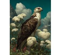 Eagle Diamond Art Kits Adults, Flower 5D Diamond Painting for Beginners, DIY Cross Stitch Kits for Adults, Full Drill Rhinestone Gem Art Crafts, Room Decor, Gifts for Women 24x28in 9-3612