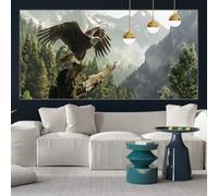 Eagle Diamond Painting Kits for Adults 120x60cm Diamond Art Forest Painting by Numbers for Children with Full Square Drill Accessories, Crystal Arts and Crafts Cross Stitch Pictures for Gifts y-w168