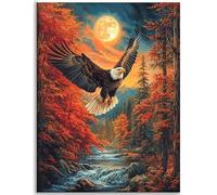 Eagle Diamond Painting Kits for Adults, Large Diamond Art for Adults, 5D Full Drill Gem Art Painting Pictures,DIY Crystal Embroidery Arts And Crafts, Living Wall Decor Gifts (Forest) 90x120cm C-Q827