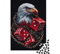 Eagle Dice Chain Art Print 1000-Piece Puzzle for Adults, 52x38cm/1000pcs; to Finish in A Few Relaxed Sessions; White Cardboard for Steady Handling