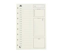 Eagle Discbound Refill Planner Paper, Inner Core,Paper for Junior Size Discbound Notebooks,8-Hole Punched, 30 Sheets,8.5x5.5 Inch (Daily Planner)