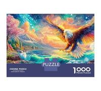 Eagle Dives over Coastal Waves 1000-Piece Jigsaw Puzzle Majestic Eagle Classic & Challenging, Gift for All Ages 70x50cm/1000pcs