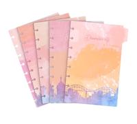 Eagle Dreamlike City A5 Discbound Dividers - Set of 5 Aesthetic Watercolor Plastic Index Tabs, Mushroom Hole Punch Notebook Accessories for Planner, Journal, Filofax & Happy Planner (A5 Size)