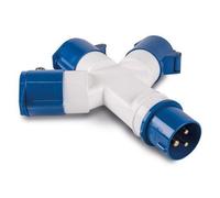 Eagle E302Am Blue 3 Way 16 Amp Splitter For Camping Hook Up Cable Lead - 230V 16A