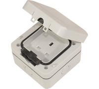 Eagle E341E Weatherproof Outdoor Socket Box 13A 1 Gang Single Unswitched Socket Ip66 - Grey