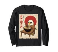 Eagle Eating Ramen Noodles Bowl Japan Design Long Sleeve T-Shirt