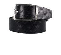 Eagle Embossed Leather Belt - male - Emporio Armani - Belts - Black - ONE SIZE - Accessories ONE SIZE