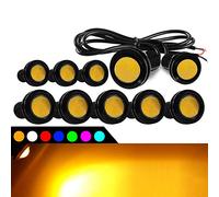 Eagle Eye 10pcs 9W 18mm LED DRL Fog Light Motorcycle Daytime Running Lights Tail Backup Clearance Marker Lights (Amber)