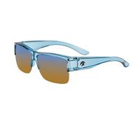 Eagle Eyes Fiton Fit Over Polarized Sunglasses - Wear Over Prescription Glasses Men Women Unisex - 99.9% UV Protection, Crystal Blue/Blue Mirror