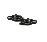 Eagle Eyes Starline LHD Projector Headlights Pair DRL Black For Audi A4 B7