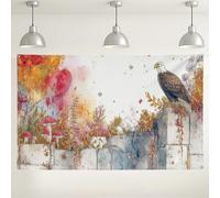 Eagle Fall Foliage Backdrop, Beautiful Wildlife Art Print for Autumn Photography, Colorful Landscape Decor for Events, Thanksgiving Party Supplies 71x43 Inch