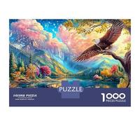 Eagle Flies over Mountain Lake 1000 Piece Jigsaw Puzzle Majestic Eagle Perfect Present for Boys, Girls, Men & Women 38x26cm/1000pcs