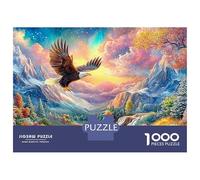 Eagle Flies over Mountain River 1000-Piece Jigsaw Puzzle Majestic Eagle Brain Training Game for Adults & Kids 38x26cm/1000pcs