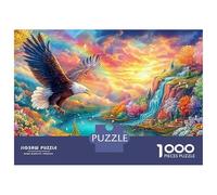 Eagle Flies over River And Waterfall 1000 Piece Jigsaw Puzzle Majestic Eagle Recycled Cardboard, Great Gift for All Ages 70x50cm/1000pcs