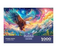 Eagle Flies through Colorful Cosmic Landscape 1000-Piece Jigsaw Puzzle Eagle Educational Toy for Kids Age 12+ & Adults 52x38cm/1000pcs