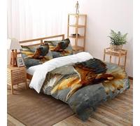 Eagle Flight Bedding Set 3D Digital Printing Animal Theme Wildlife Duvet Cover Set Microfiber Quilt Cover 3 Pieces for Boys & Girls with Pillowcase Super King（260x220cm）