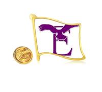 Eagle Fly Stay Branch Art Deco Fashion Golden Metal Flag Lapel Pin Badge