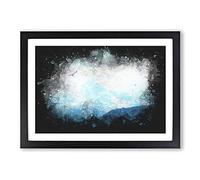 Eagle Flying by Mountain in Nepal Paint Splash Framed Print | A2 Black Framed Wall Art | Ready to Hang | Modern Animal Picture | Living Room Bedroom Lounge Office