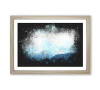 Eagle Flying by Mountain in Nepal Paint Splash Framed Print | A2 Oak Framed Wall Art | Ready to Hang | Modern Animal Picture | Living Room Bedroom Lounge Office