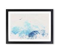 Eagle Flying by Mountain in Nepal Watercolour Framed Print | A2 Black Framed Wall Art | Ready to Hang | Modern Animal Picture | Living Room Bedroom Lounge Office