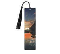 Eagle Flying in The Sky Metal Bookmarks with Tassels,Pendant Unique Handmade Bookmark Craft DIY Wooden Bookmarks Cute Hanging Tags Ornaments for Book Lovers Birthday Teachers Gift