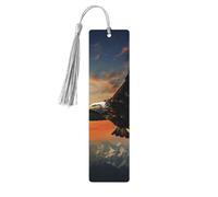 Eagle Flying in The Sky Wood Bookmarks 5 Pcs with Tassels,Pendant Unique Handmade Wooden Bookmark Craft DIY Wooden Bookmarks Cute Wood Hanging Tags Ornaments for Book Lovers Birthday Teachers Gift