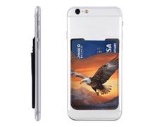 eagle flying in the sunset Phone Wallet Stick On, Leather Phone Card Holder, Adhesive Credit Card Holder for Phone Case, Id Card Pouch Sleeve Compatible for Most of Cellphone