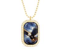 Eagle Flying Night Sky Custom Photo Necklace Personalized Picture Pendant Memory Jewelry for Women