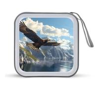 Eagle Flying on Lake CD Case Portable DVD Storage Small CD Holder Organizer for Home Travel