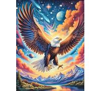 Eagle Flying Over A Cosmic Sky 300 Piece Pack DIY Jigsaw Puzzle Science Fiction Magical Dream Collectors Cognitive Development Educational Decorative Puzzle Gifts for Adults High-grade Cardboard 300