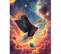 Eagle Flying Over A Cosmic Sky 500 Piece Jigsaw Puzzle for Adults Scenery Science Fiction Kitchen Wall Decor Art Project Precision Cut Great Gift for Art Lovers 500 PCS