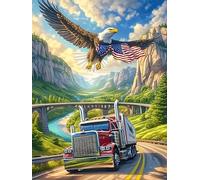 Eagle Flying Over A Highway 300 Piece Jigsaw Puzzle for Adults Wildlife Plant Lunch Break Activity Quick Escape No Duplicate Pieces for Busy Professionals 300 PCS