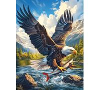 Eagle Flying Over A Lake 300 Piece Jigsaw Puzzle Pack Wildlife Pet Cute Teens Beginners Cognitive Development Puzzle Fans Group Play Anniversary Recycled Cardboard 300 PCS