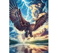 Eagle Flying Over A Lake 300 Pieces Classic Jigsaw Puzzle Wildlife Pet Puzzle for Adults Decompression Wall Art Mental Exercise Lightweight Recycled Material 300 PCS