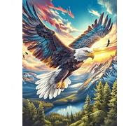 Eagle Flying Over A Mountain Valley 300 Piece Jigsaw Puzzle for Adults Wildlife Plant Jigsaw Home Studio Decor Stress Relief Challenge Perfect Holiday Present Relaxation Tool 300 PCS
