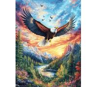 Eagle Flying Over A Mountain Valley 300-piece Jigsaw Puzzle Set Science Fiction Magical Dream For Adults Teens 14+ Logic Skill Indoor Game Family Game Night Summer Thick Cardboard 300 P