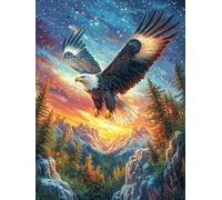Eagle Flying Over A Mountain Valley 500 Pieces Set Premium Jigsaw Puzzle Science Fiction Magical Dream Teen Fans 14-18 Yrs Logic Skill Leisure Adventure Valentines Gift Creativity & Gif