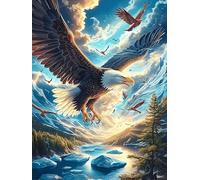 Eagle Flying Over A Mountain Waterfall 300 Piece Jigsaw Puzzle for Adults Wildlife Pet Cute Jigsaw Home Bar Decor Stress Relief Game Whimsical Design Perfect Present for Hosts 300 PCS