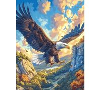 Eagle Flying Over A Mountain Waterfall 500 Piece Complete Jigsaw Puzzle Set Wildlife Pet Teens Beginners Mind Relaxation Puzzle Fans Group Play Anniversary Fathers Gift Thick Cardboard 500 PCS
