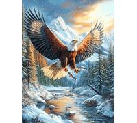 Eagle Flying Over A Snowy Mountain Valley 1000 Pieces Premium Jigsaw Puzzle Science Fiction Magical Dream Adult Jigsaws Educational Challenge Mental Exercise Wall Art Winter Thick Cardboa