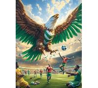 Eagle Flying Over A Soccer Game 1000 Pieces Set Classic Jigsaw Puzzle Wildlife Plant Couple Puzzle Partners Logic Skill Wall Decor Easter New Year Gift Eco-friendly Recycled Cardboard 1000 PCS