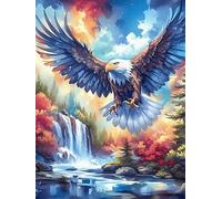 Eagle Flying Over A Waterfall 500 Piece Jigsaw Puzzle Wildlife Pet Cute For Men Cognitive Development Adults Anxiety Memory Care Mothers Valentines Gift High-grade Rigid Cardboard 500 PCS
