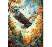 Eagle Flying Over An Autumn Forest 300 Pieces Jigsaw Puzzles Animal Plant For Men Educational Decompression Adults Anxiety Memory Care Mothers Valentines Cardboard 300 PCS