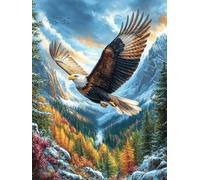 Eagle Flying Over Autumn Forest 300 Pc DIY Jigsaw Puzzle Puzzles for Adults Teens Hard Challenging Team Building Stress Reducing Autumn High-grade Rigid Cardboard 300 PCS