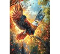 Eagle Flying Over Autumn Waterfall 300 Piece Jigsaw Puzzle for All Ages Jigsaw Evening Wind Down Activity Challenging Fun Home Decor Stress Relief 300 PCS