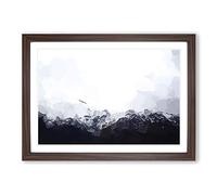 Eagle Flying Over Colca Canyon in Abstract Framed Print | A2 Walnut Framed Wall Art | Ready to Hang | Abstract Animal Picture | Living Room Bedroom Lounge Office