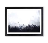 Eagle Flying Over Colca Canyon In Abstract Modern Art Framed Wall Art Print, Ready to Hang Picture for Living Room Bedroom Home Office Décor, Black A4 (34 x 25 cm)